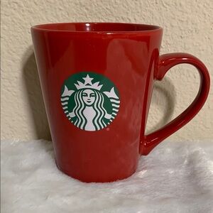 Starbucks Red Ceramic Coffee Mug Featuring the Classic Iconic Green Siren Logo